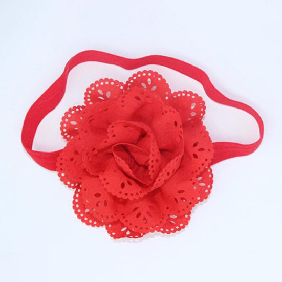 Lovely Hollow Cloth Flower Baby Girl Headband Elastic Band Headwear Decor Gift