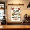 Yousheng This Is My Happy Place Metal Sign Vintage Floral Garden Wall Decor Rustic Hanging Plaque for Outdoor Garden Patio Garage