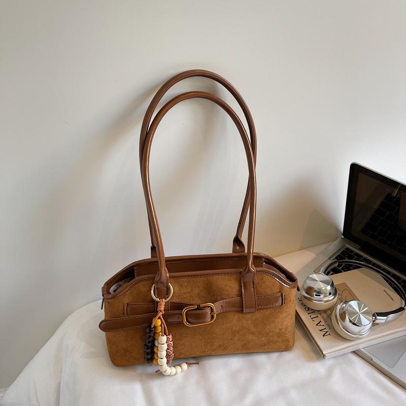 

2025 autumn new retro texture large capacity armpit bag women s fashion simple shoulder commuter bag feeling armpit bag without pendant