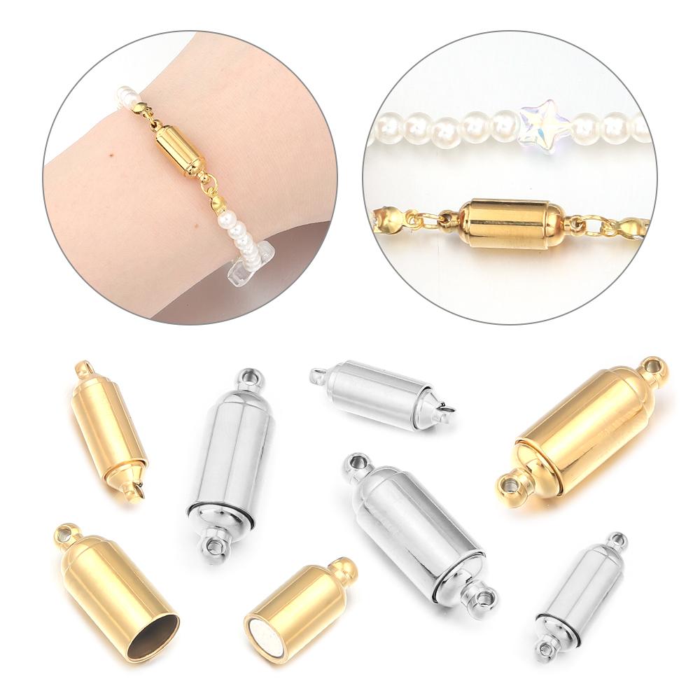1pc Stainless Steel Strong Magnetic Clasps Magnet End Clasp Connectors For DIY Leather Cord Bracelets Necklace Jewelry Making