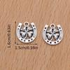 50Pcs 15*16Mm Antique Pendant Charms Horseshoe Lucky Clover Pendant Vintage Ornaments Diy Handmade Jewelry Accessories