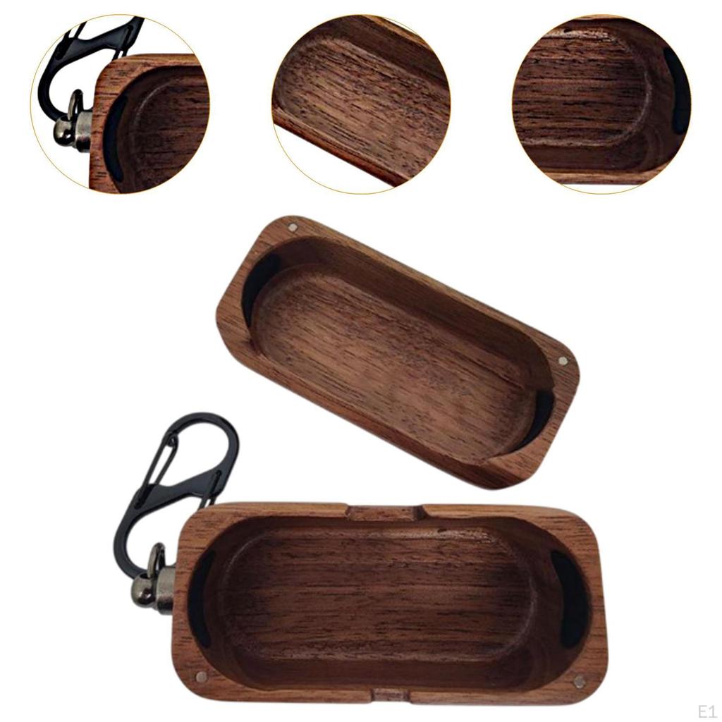Earbud Case Protector Compatible Gifts Anti Slip Carrying Storage Organizer Wood Ornament Phone