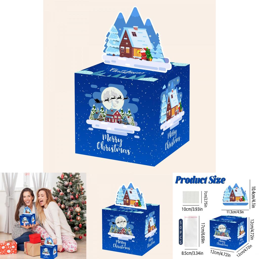 Snow House Christmas Party Decor Gift Box With Paper Material For Holiday Celebration And Event Setup