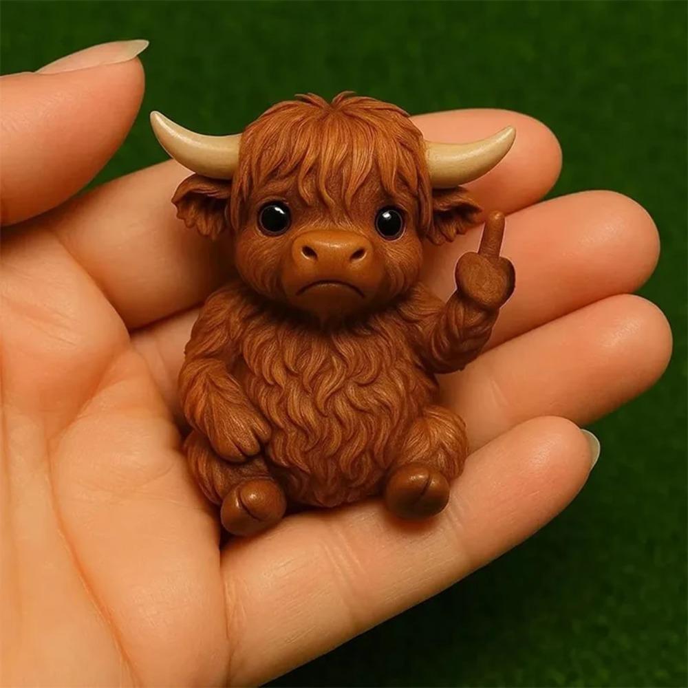 Novel Resin Animal Statue Mini Middle Finger Animal Ornament Model Frog Cats Handmade Art Decor Sculpture Table Decoration Gift