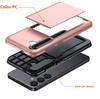 AMORUS For Samsung Galaxy A56 5G Case with Sliding Card Holder PC TPU Phone Back Cover