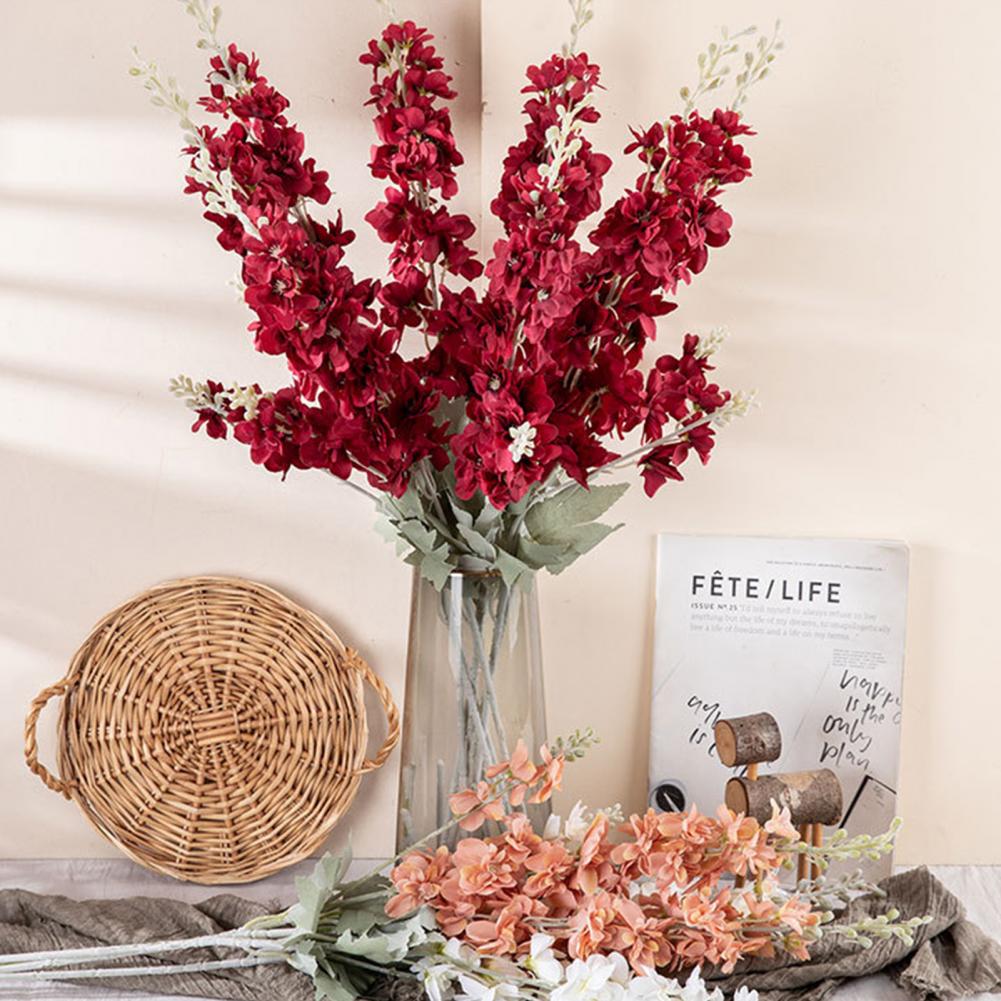 Fake Delphinium Flower Wedding Artificial Delphinium Fake Plants Wedding Bridle Bouquet Indoor Outdoor Home Kitchen Office Table