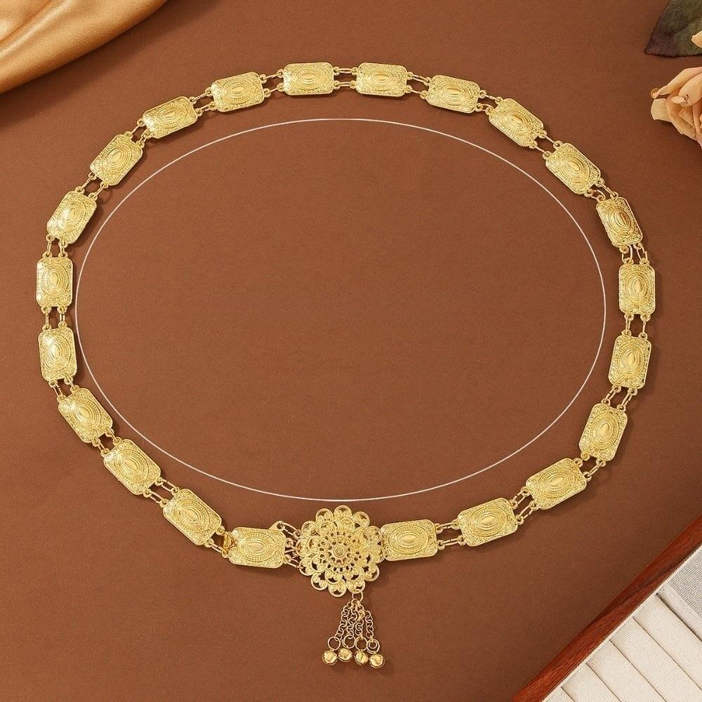Carved Design Water-Sprinkling Festival Waist Chain Retro Metal Belt  Festival