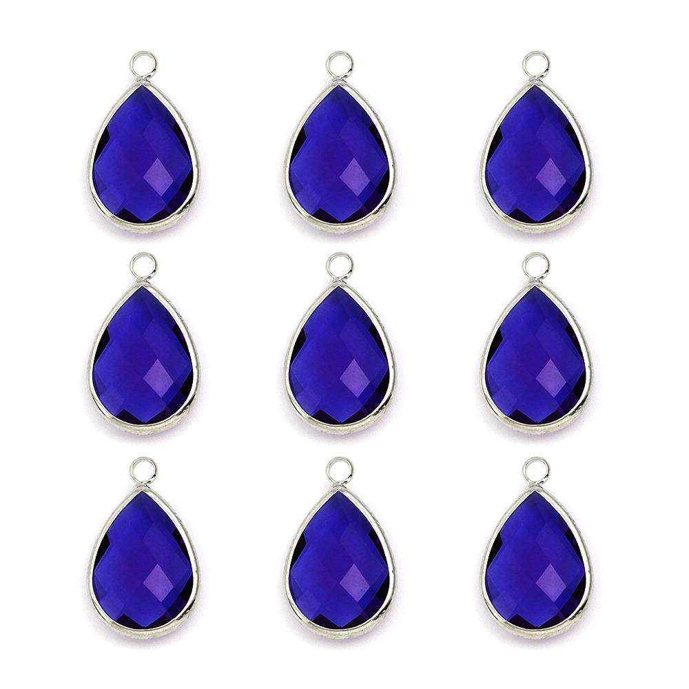 6Pcs Glass Droplet Shape Pendant with Gold Border High Quality Pendant For DIY Necklace Earrings Jewelry Accessories Supplies