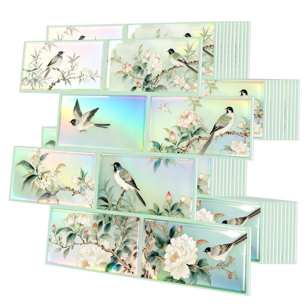 10Pcs Modern Minimalist Mosaic Stick on Backsplash for Kitchen," Peel and Stick Self Adhesive Wall Tiles Back Splashes for Bathroom Brown Marble Look