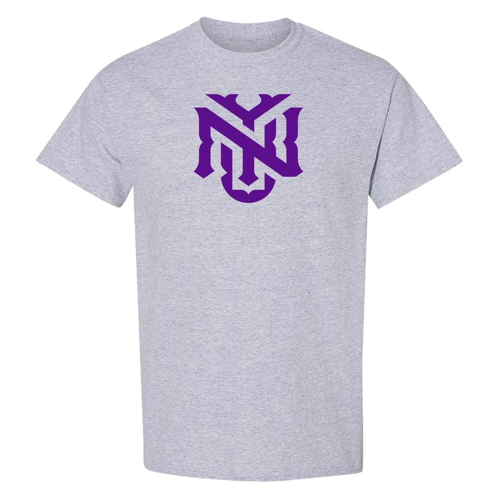 New York University Violets Primary Logo T-Shirt - Sport Grey 4XL