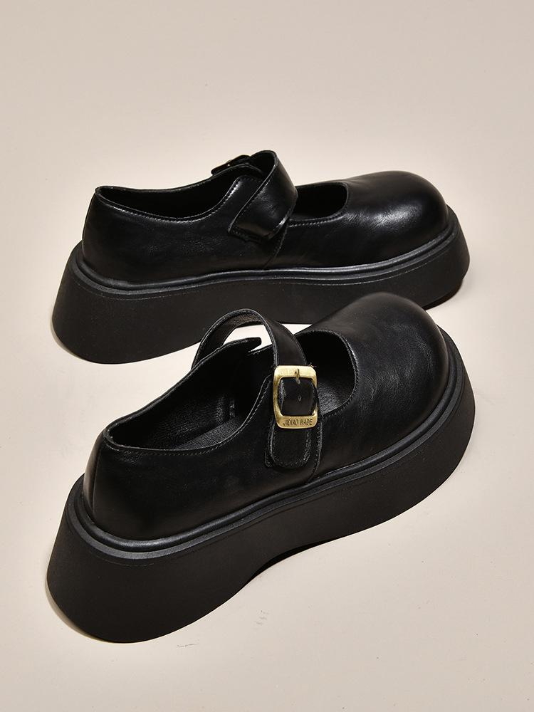 Fashion and lightweight platform small leather shoes for women to wear new single shoes, spring and autumn retro Mary Jane shoes