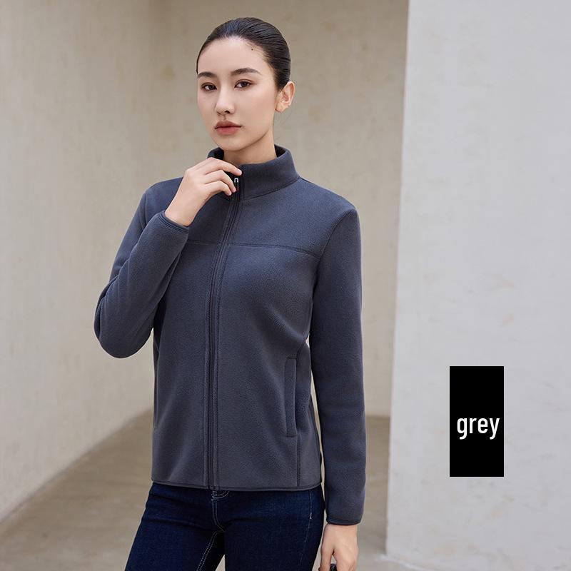 

Двусторонняя флисовая куртка унисекс — мягкий, толстый зимний свитер для женщин и теплая подкладка для мужчин L [48-55 kg]