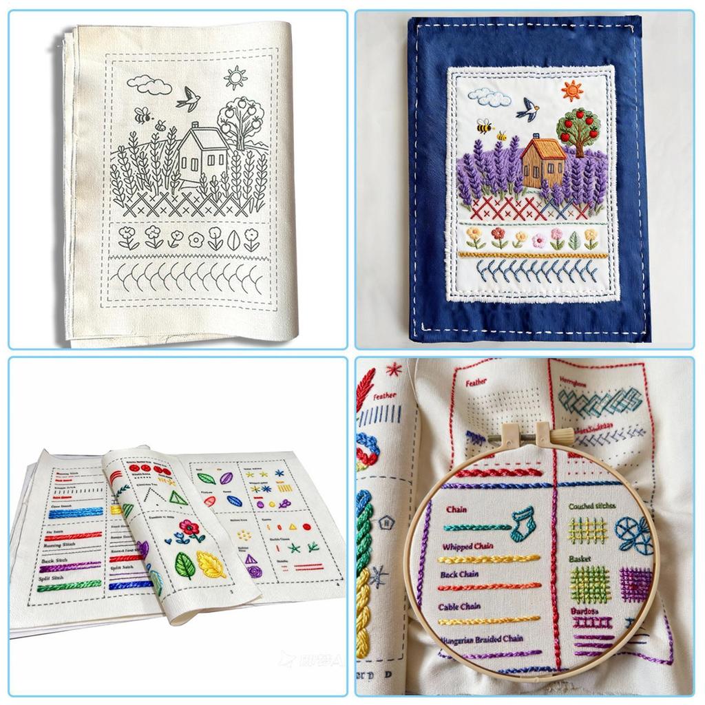 Embroidery Stitch Book for Beginners Creative Sewing Book DIY Stitches Books with Patterns Book Embroidery Sewing Kit