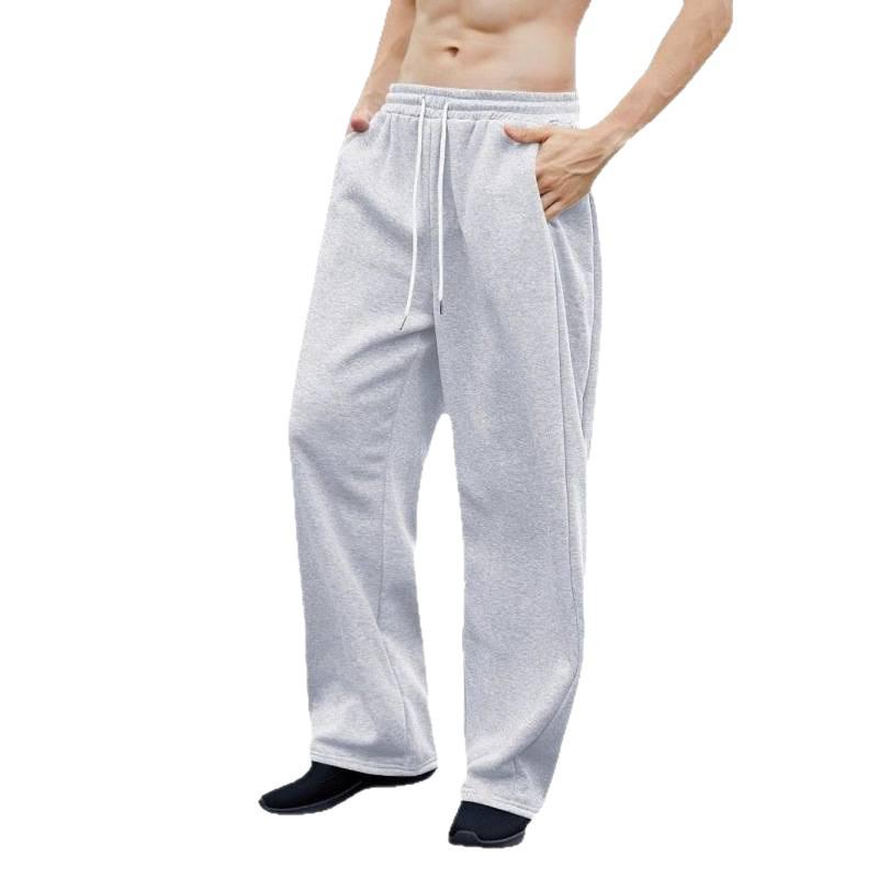 Men's 2025 European & American Style Wide-Leg Drawstring Sweatpants with Pockets