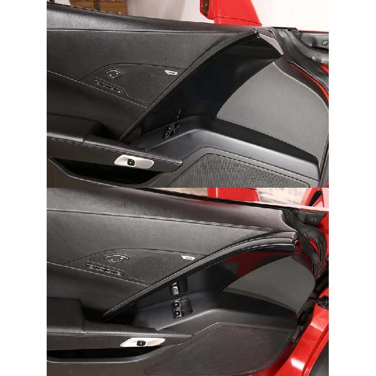 ABS Carbon Fiber Car Main Driver's Inner Door Panel Cover Sticker Trim Sticker For Chevrolet Corvette C7 2014-19 Car Accessories