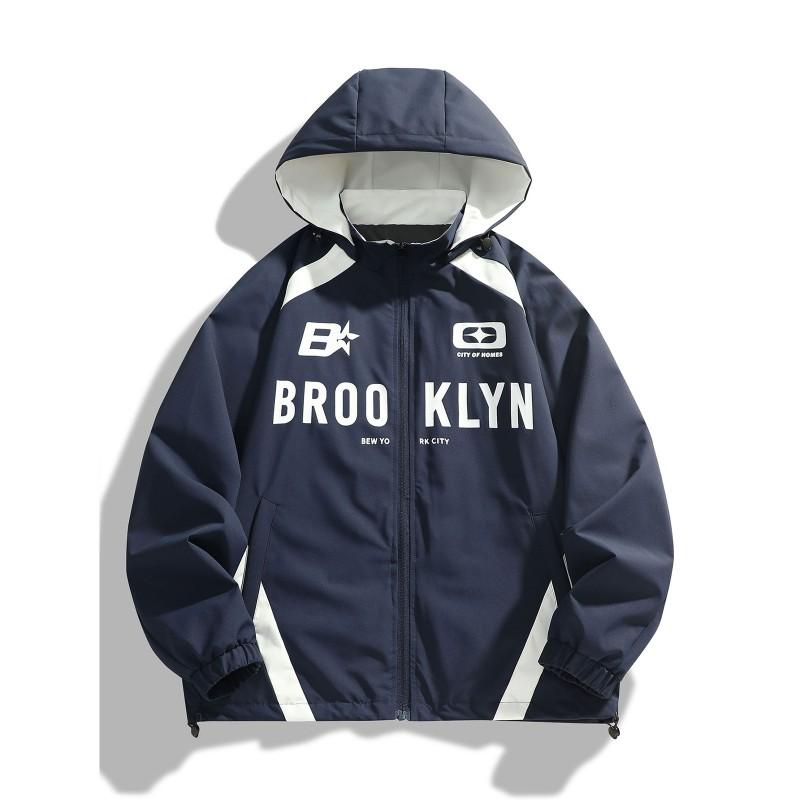 Mens Lightweight Hooded Windbreaker Jacket Casual