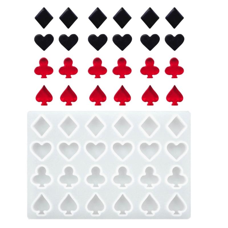 Herz Pik Kreuz Gewachste Pelletsformen Poker Silikonform Epoxidharze Gießformen für Schokolade Fondant Kuchen