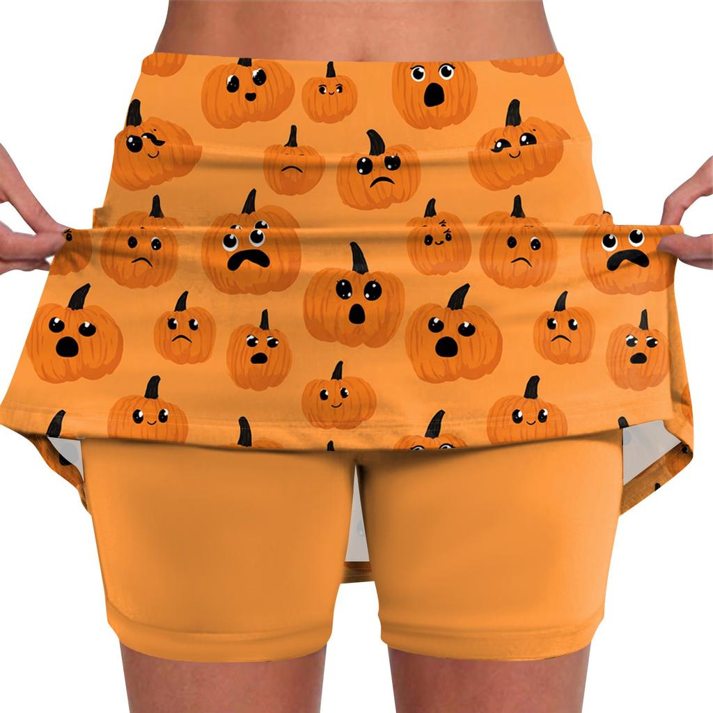 Elastic Yoga Culottes For Women Print Athletic Shorts Lightweight High Waist Skinny Joggers