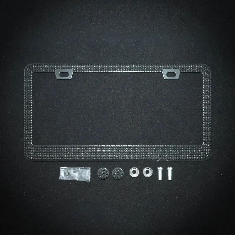 NEW Bling Crystal Car License Plate Frame Women Rhinestone License Plate Frame Cover Holder Car Accessories with Screw 31*16cm License Plate Covers