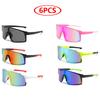 Protective Glasses 6pcs Oversized Cycling Sunglasses One Piece Sun Glasses Skiing Fishing Goggles Bike Mirror Lens Eyewear