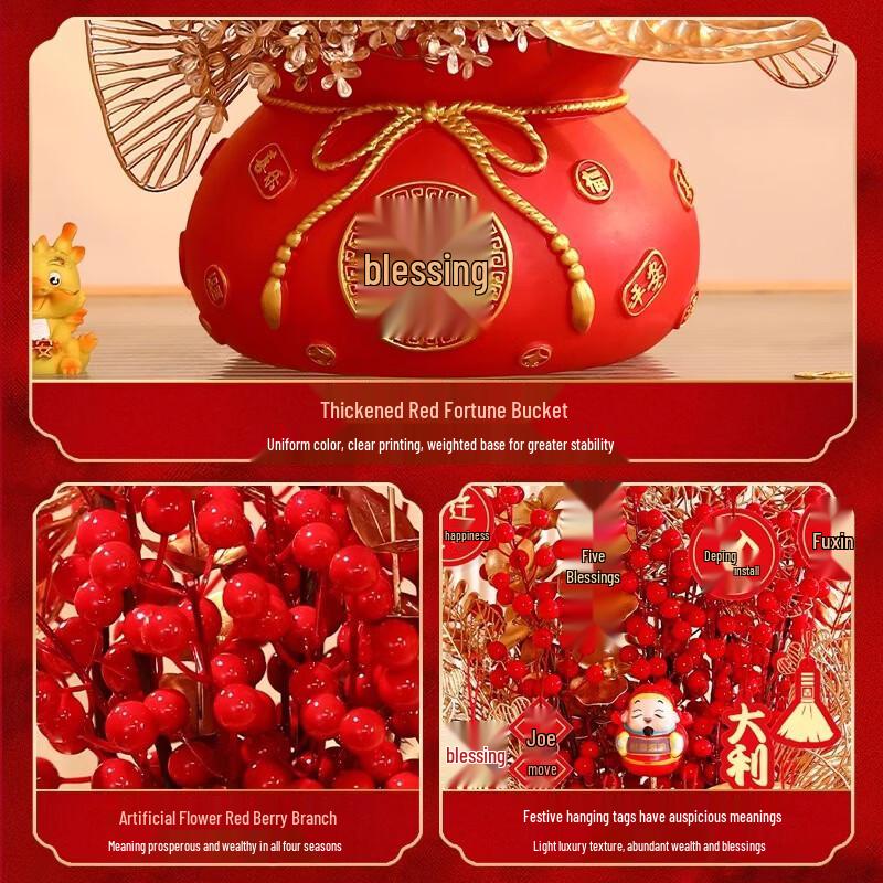 Red and Gold Lucky Bag Housewarming Decoration