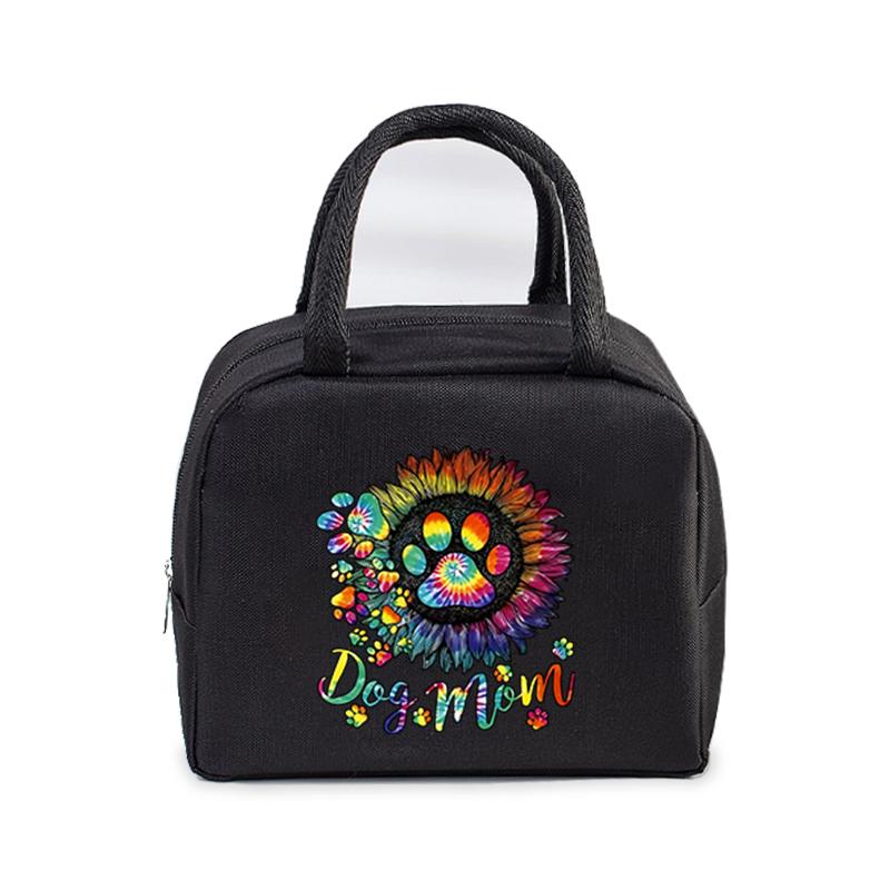 Portable Lunch Bags Dachshund Heartbeat Print Women Men Thermal Insulation Lunch Box Children School Lunch Bento Storage Handbag