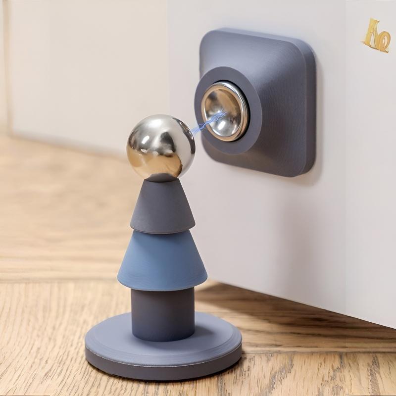 No Punch Suction Door Stopper Magnetic Suction Door Rear Retainer Silicone Stainless Steel Mute Door Stopper Bedroom Door Door