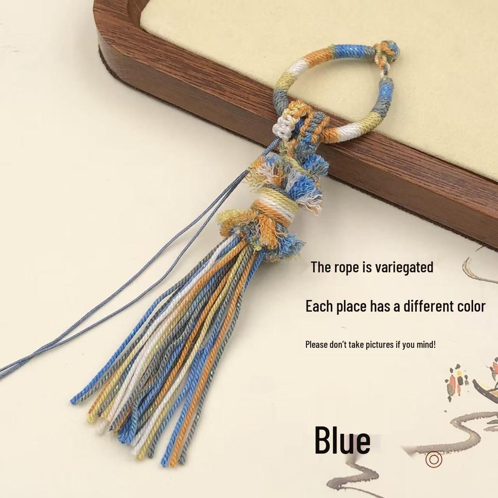 Tibetan Hand-Woven Gradient Cotton Tassel Ring for Hanging Bags and Vehicles