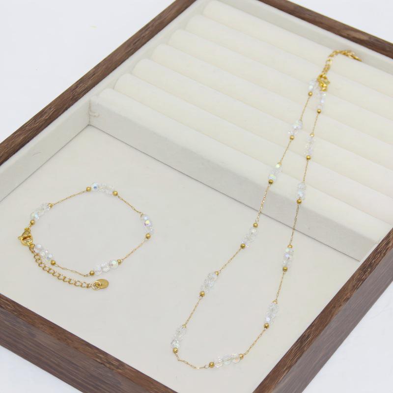 Wysokiej klasy stal nierdzewna naszyjnik z zielonymi cyrkoniami