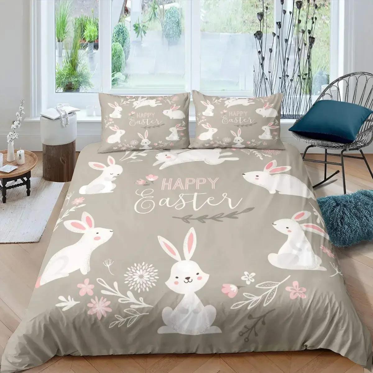 

Cartoon Rabbit Bunny Comfortable Duvet Quilt Cover Pillowcase Bedding Set Children Bedroom Decoration Home Textile 70x133cm 2pcs