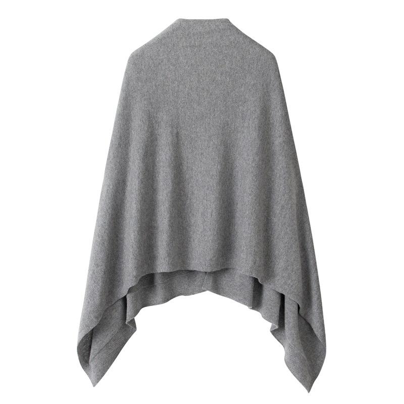100% Pure Cashmere Versatile Shawl: Fashionable Warm Neck & Shoulder Warmer, Solid Color Scarf and Air Conditioning Cardigan Cape.