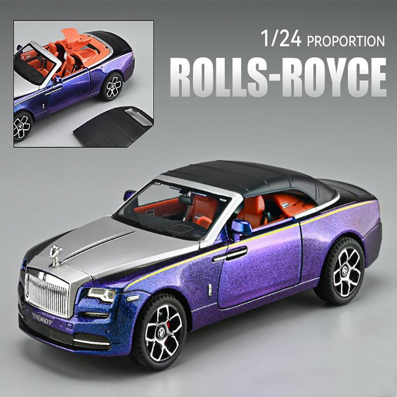 1:24 Rolls Royce Dawn Leichtmetall Fahrzeugsammlung Druckguss Metall Modellauto Junge Spielzeugautos Miniatur Simulation Ton & Licht Geschenk Kinder