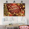 2D Xmas Party Backdrop Red Gold Ornaments Reindeer Photo Booth Background