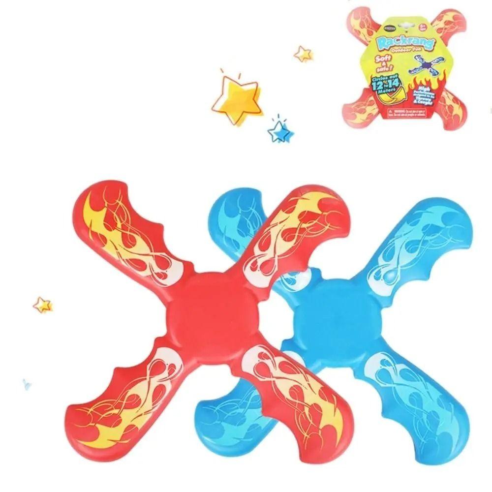 Interactive Children Boomerang Soft Four-leaf Cross Flying Disc Spinner Four-Bladed  Outdoor Toys