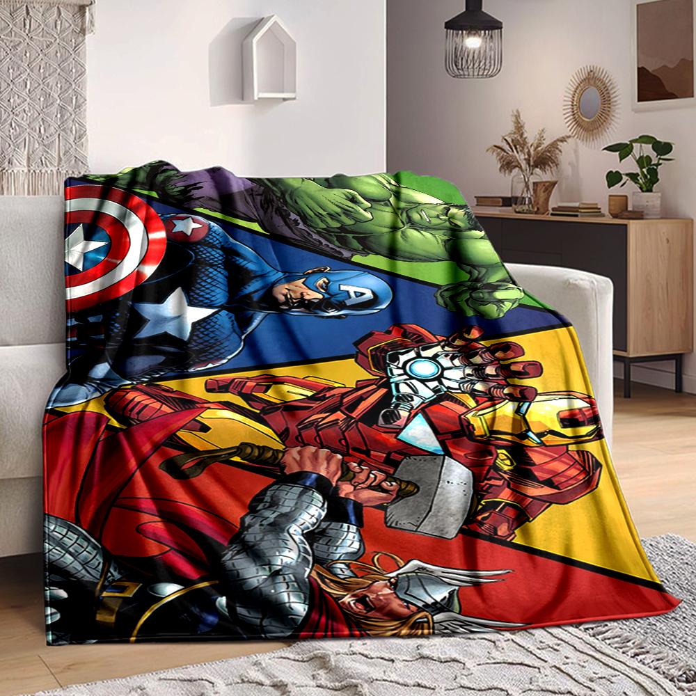 1Pc Avengers Assemble Heroic Teamup Blanket Soft And Comfortable Casual Warm Camping Travel Christmas Halloween Xmas Gift M928664