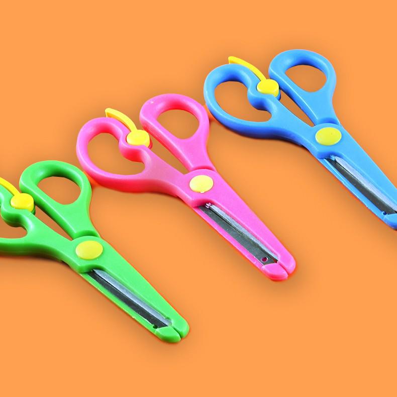 Safe Child-Friendly Round-Edge Elastic Scissors for Students