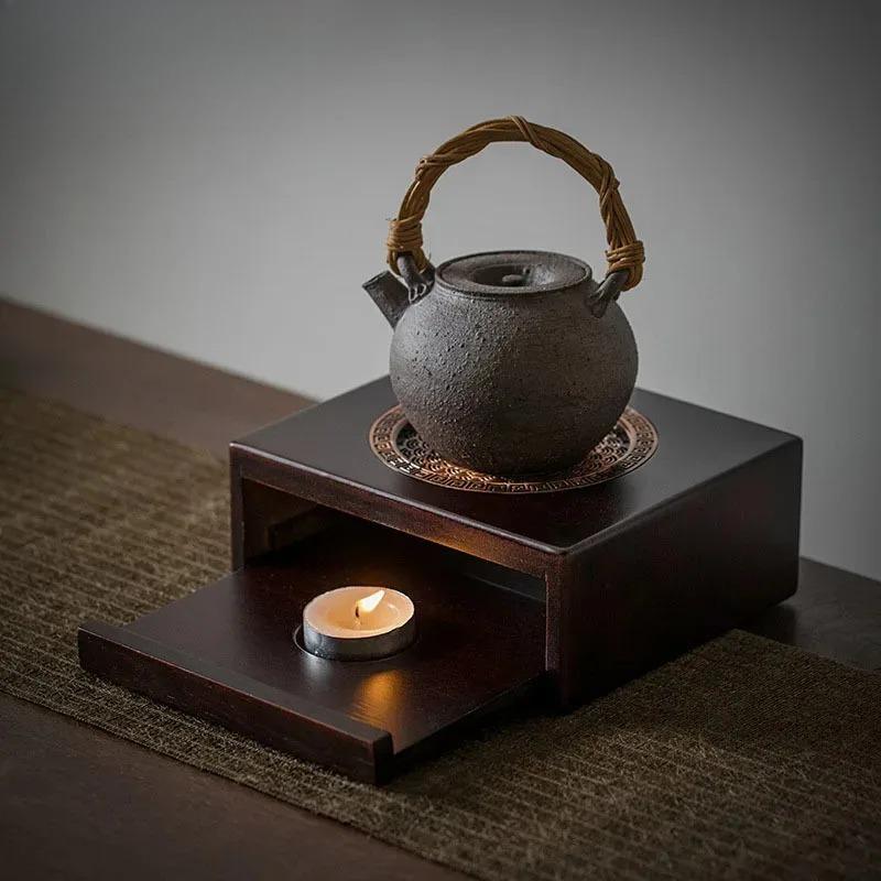 Antique Bamboo Warm Tea Table Heating Warm Tea Stove Base Household Japanese Flavoring Device Frying Baking Baking Tools