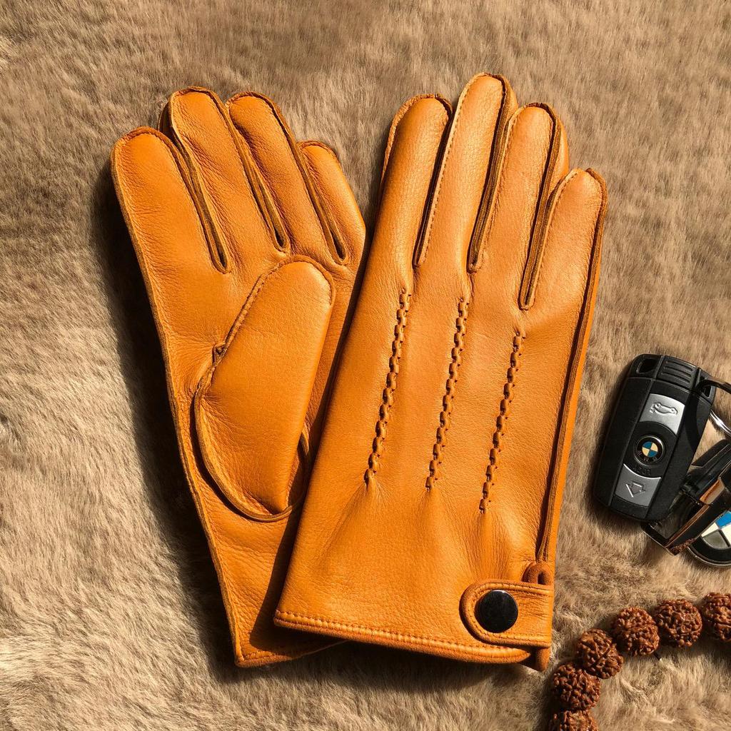Men's Winter Warm Leather Driving Gloves