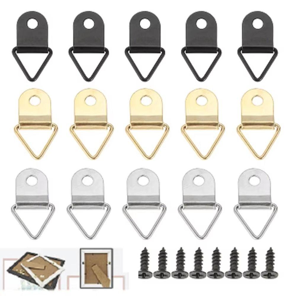 100Pcs with Screws Photo Frame Hook Iron Half Circle Ring Hanging buckle  Mirror Hanging