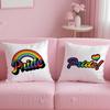 Pride Month Heart Cushion Cover Plush Fabric Soft Double-Sided Printed Sofa Warm Winter Home Gift Pillow Case