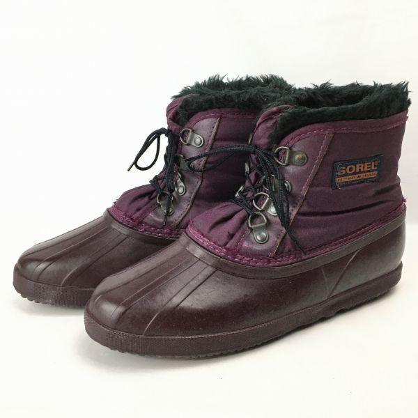 SOREL Vintage Canada Snow Boots Lined Purple size 7 25.0(USED)