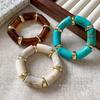 Gradient Cylinder Stretch Bracelet: Bohemian Retro Ethnic Style Hand Jewelry