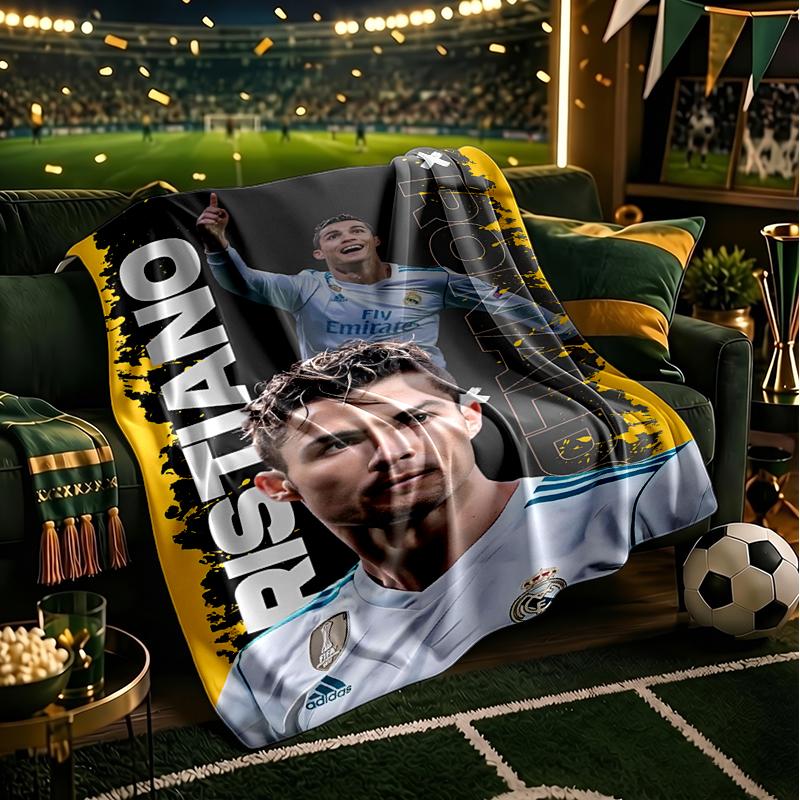 Ronaldo's Real Madrid Legacy Blanket Flannel Throw for Sofa, Indoor, Camping, Living Room, Office, Chair, And Bed Soft Birthday Gift