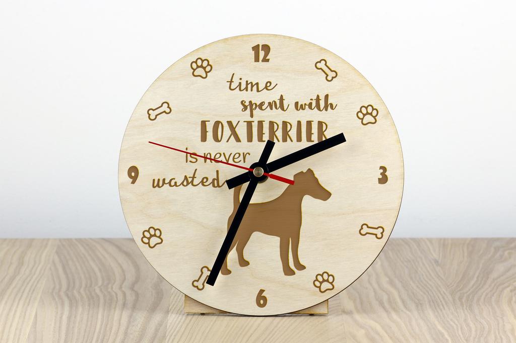 Fox Terrier Smooth - clock with dog, wooden clock with engraving, personalised clock by Art-Dog