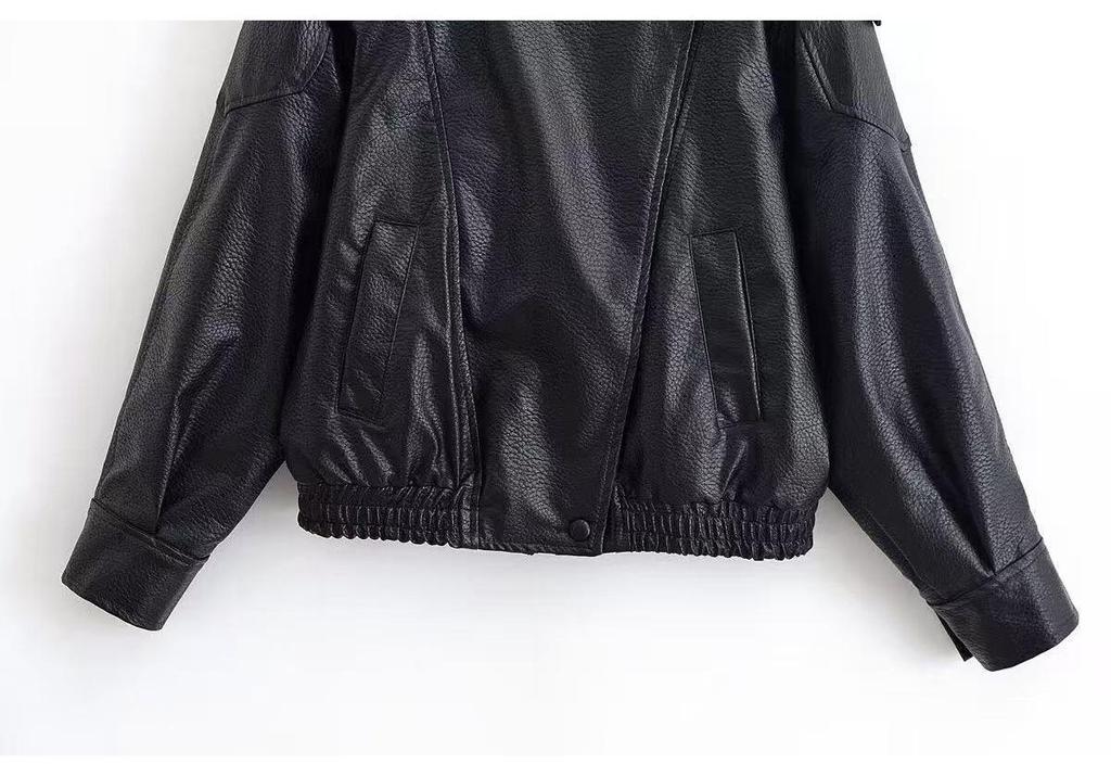 Nieuwe Dames Korte Losse PU Leer Motorjas - Lente/Herfst Europese & Amerikaanse Modetrend