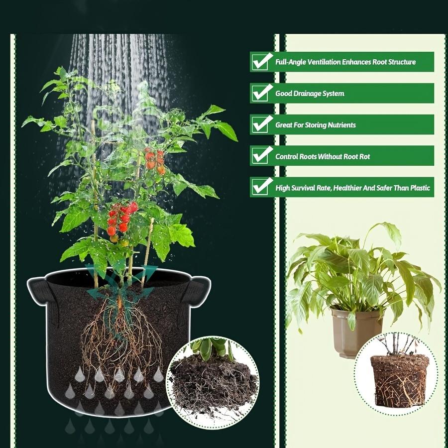5pcs Grow Bags 5 Gallon Plant Grow Bags Multi-Purpose Nonwoven Fabric Pots with Durable Handles,Outdoor Garden Plant Pots for Vegetables Fruits