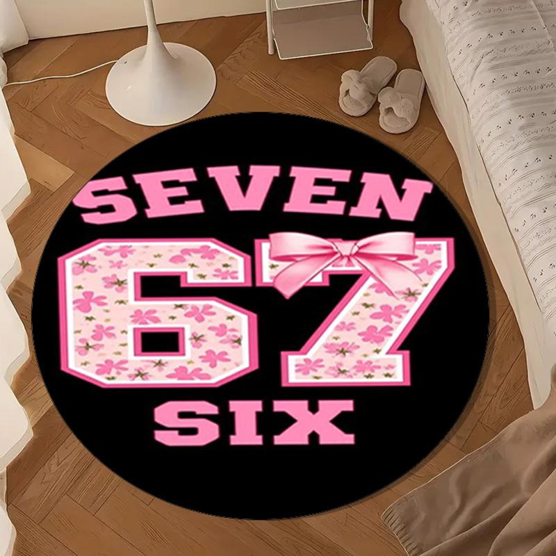 Unicorn Celebration Number 67 Round mat, Anti-slip Circle Carpet Chair rug For livingroom,Bedroom, doormat home decor Gift Christmas Gifts