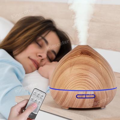 Aroma esenciální olej difuzér 400 ml Wood Grain Ultrasonic Cool Mist Whisper-tichý zvlhčovač vzduchu s dálkovým ovládáním