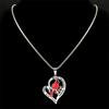 Red Bird Engraved Heart Necklace – Christmas Gift for Boys and Girls