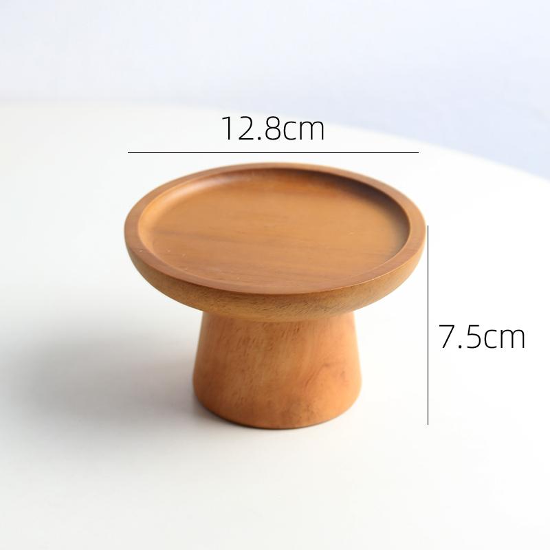

Solid Wood High Footed Dessert Plate Display Stand Cake Stand Bread Plates Dim Sum Dish Sushi Plate Fruit Plates Snack Bowl Tray